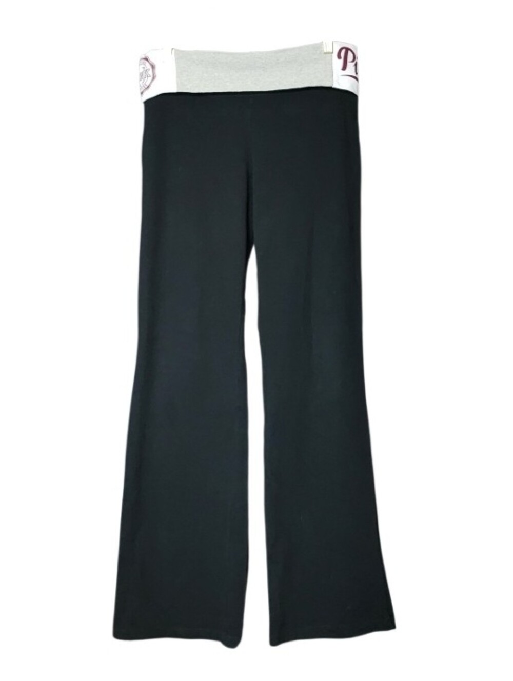 PINK Victoria's Secret Black Flare Pants with Light Waistband